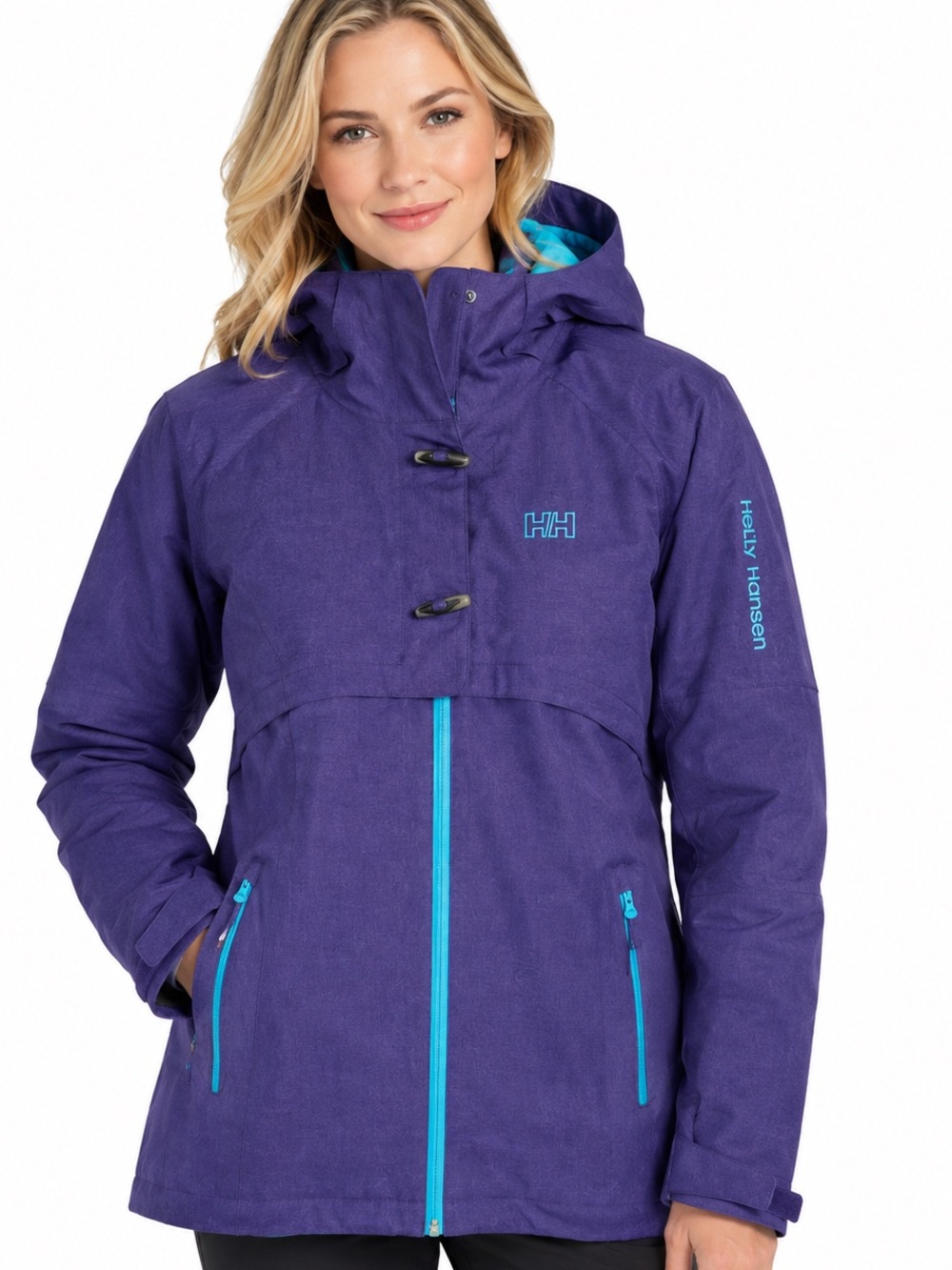 Helly Hansen Purple Ski Jacket with Bright Blue Trim